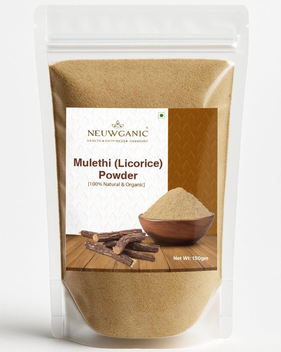 Neuwganic Organic Mulethi Powder (150gm) | Ayurvedic Herb for Face Pigmentation, Face & Hair Pack | Pure Licorice Root Powder for Skin Brightening