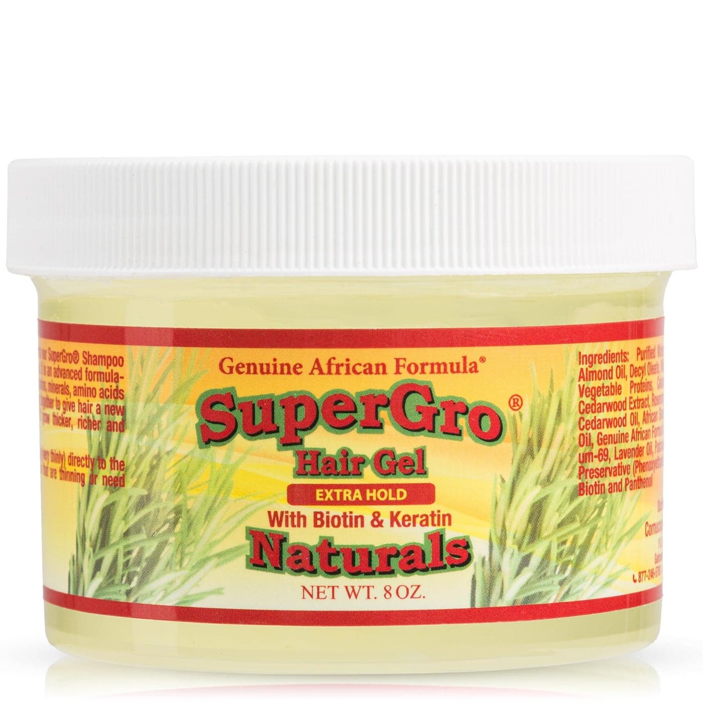 SuperGro Hair Gel with Extra Hold For Braiding Locking Instant Edge Control Twisting Retwisting Natural Grip Jam for Neat Shining Braid Loc Care Gel with Black Castor Oil 8 Oz
