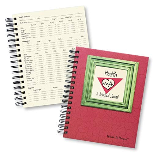 Write it Down series by Journals Unlimited, Guided Journal, Health, A Medical Journal, Full-size 7.5"x 9", Red Hard Cover, Made in USA