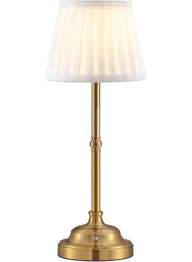 Portables Cordless Table Lamp, Fabric Shade Desk Lamp, Rechargeable Battery Powered Lighting, Dimmable Light for Dining Room, Bedroom, Bedside, Bar, Night Light, Camping, Balcony