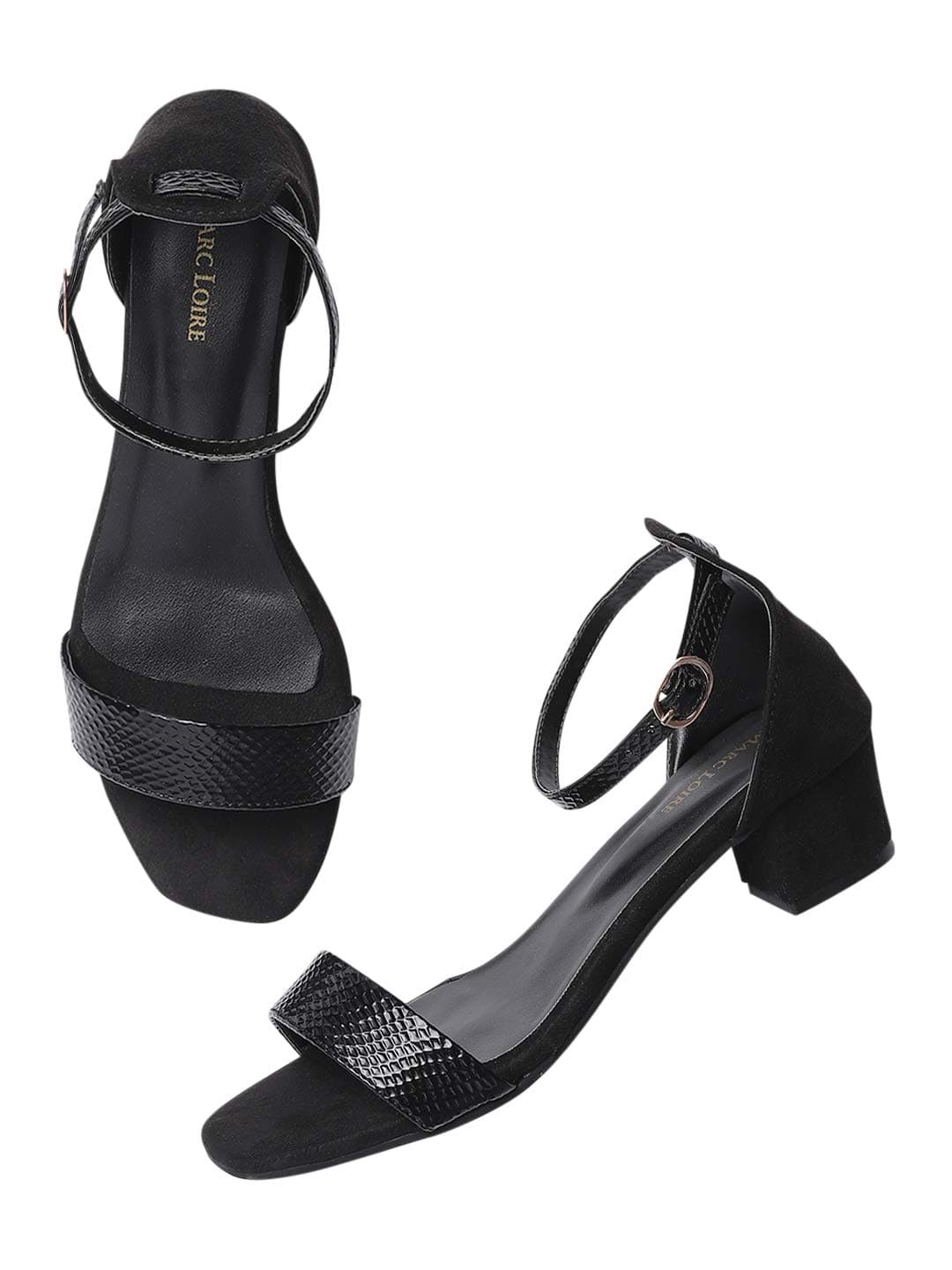 Marc Loire Women’s Block Heel Fashion Sandals with Adjustable Ankle Strap