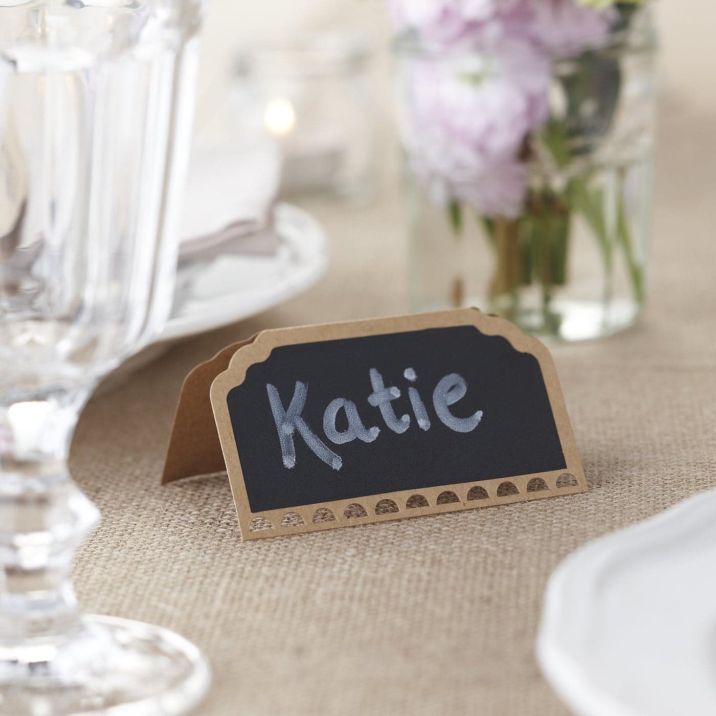Ginger Ray Wedding Place Cards Chalkboard Kraft Vintage Affair