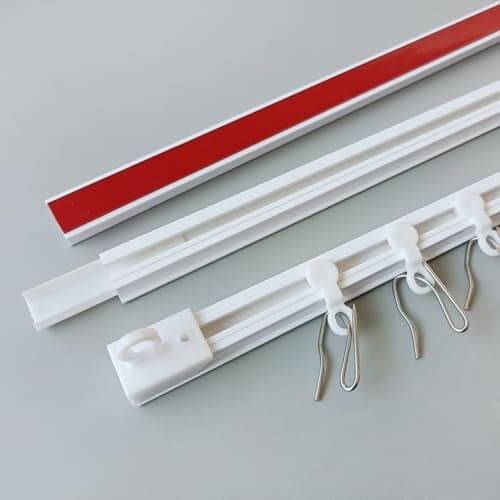 Ontrack Self Adhesive Curtain Track, Wall Track Set- No Drill, No Damage, Wall mounted, Adhesive Curtain Rod, Easy to install curtain rails (5.4FT/64.5IN)