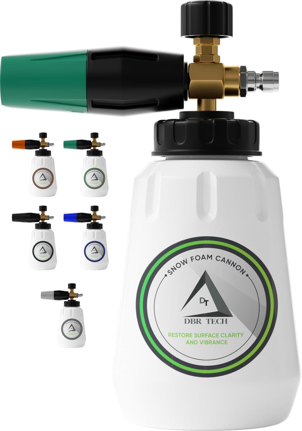 Foam Cannon for Pressure Washer, Professional Detailing Results, Wide Neck Adjustable Spray Foam for Superior Foaming Coverage, Heavy Duty Car Snow Foam Blaster for Deep Clean Support, Green