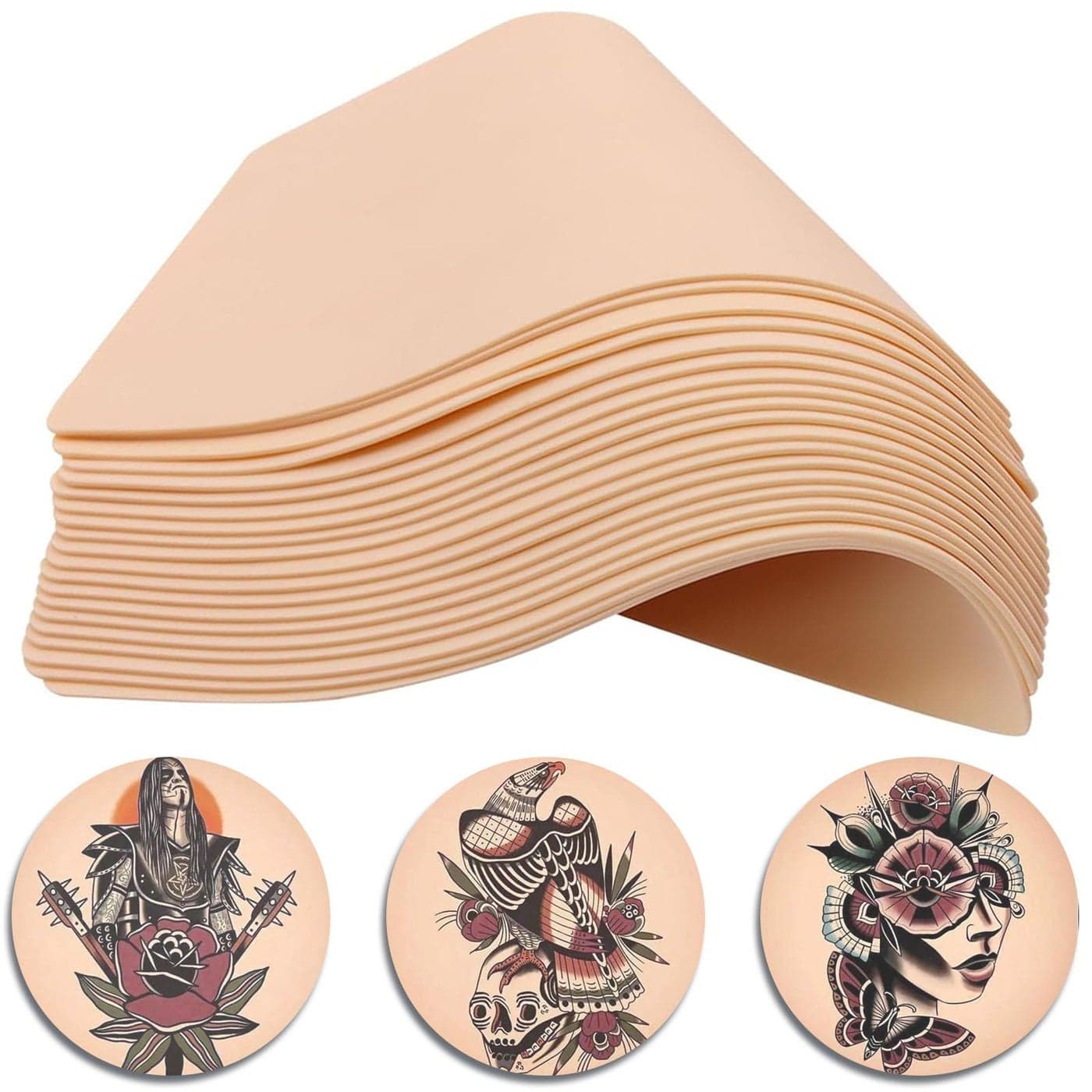 20pcs Blank Tattoo Practice Skin NAQASE Tattoo Skin Practice Fake Skin 8x6 Double Sides Real Skin Microblading Eyebrow Skin for Beginners and Experienced Artists