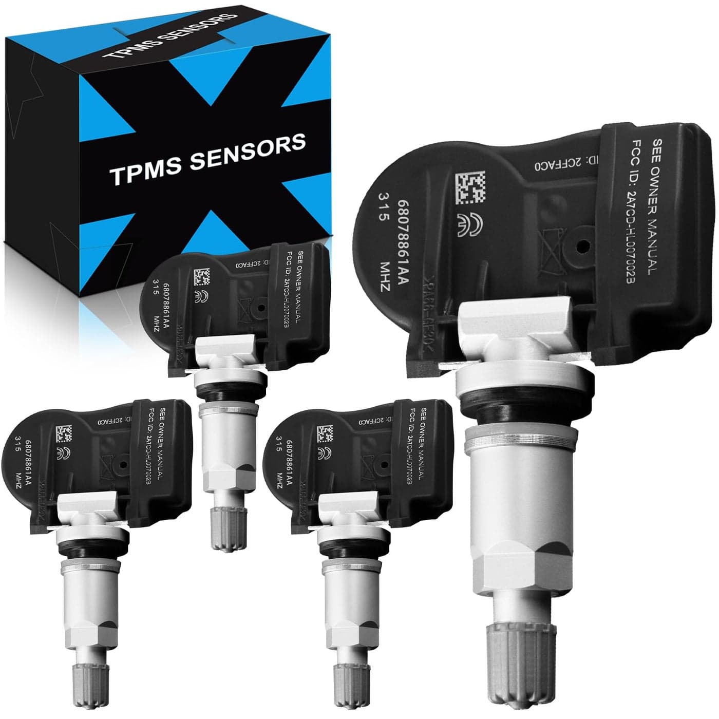 YZHIDIANF 68078861AA PreProgramed Tire Pressure Sensor Fit forJeep Liberty 20052012 Grand Cherokee 20052007 Wrangler forChrysler 200 300 forDodge Charger Durango forSuzuki 315MHz TPMS 4PCS