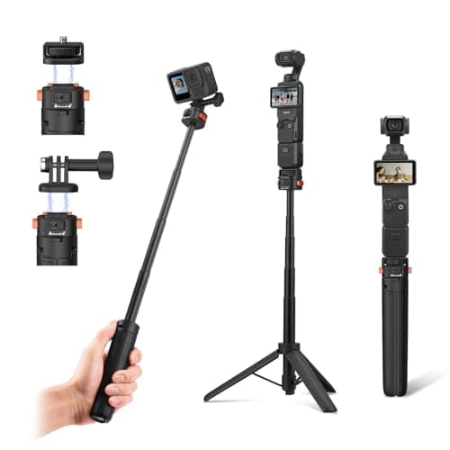 20" Osmo Pocket 3 Tripod for Action Camera, Mini Table Desk Extendable Stand Small Handheld Selfie Stick with Quick Release 1/4'' Screw Vlog for DJI Action 5 Pro for Insta360 X4 X5 X3 Accessories