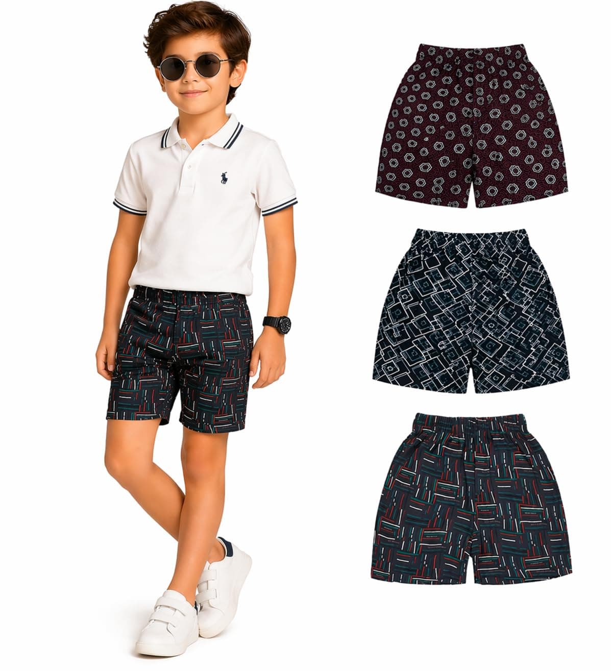 DYCA by Bodycare Boys Printed Shorts Pack of 3 Print May Vary Print May Vary Assorted