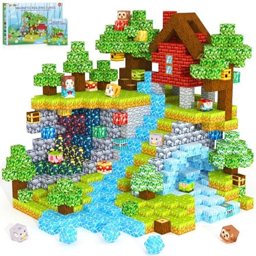 ORZbb Magnetic Blocks Magnet Cubes Building Blocks Toddler Travel Toys for 35 57 813 Year Old Boys Girls Montessori Sensory Kids Toys Games Kids Birthday Decorations Party Favors Gifts