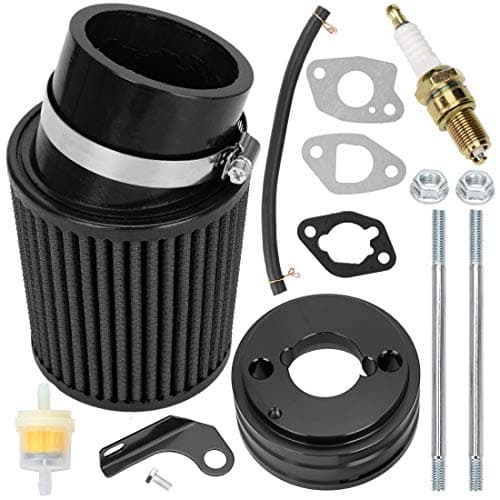 FVRITO Performance Upgraded Air Filter adapter Intake Spark Plug Kit for Predator 212cc 6.5Hp Baja MB165 & MB200 (Heat, Mini Baja, Warrior) doodle bug BK200 BT200X RT200 Mini Bike Go Kart Black