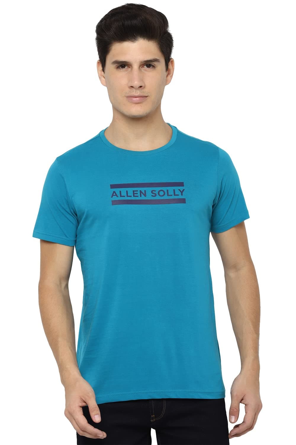 Allen Solly Men Blue Graphic Print Crew Neck Graphic T-Shirts
