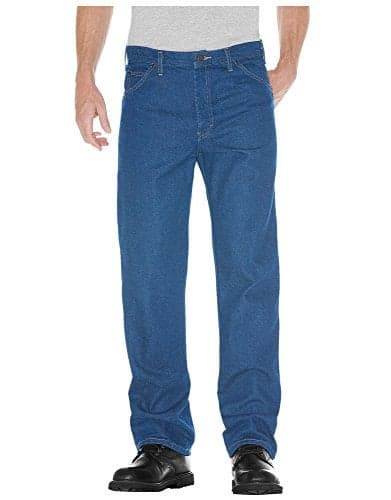 Dickies Mens Big & Tall Regular-fit Five-Pocket Work Jeans, Stone Washed Indigo Blue, 46W x 34L US