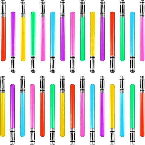 Cotiny 30 Pieces Inflatable Light Saber Sword Costume Toys Lightsaber Toys for Kids Baby Birthday Party Favors 6 Colors