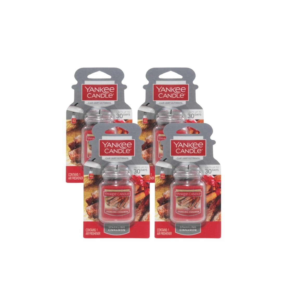 Yankee Candle Car Jar Ultimate Sparkling Cinnamon 096 OZ Pack of 4