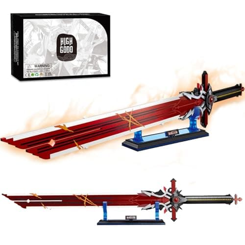HIGH GODO Wolf Gravestone Sword Building Set 41in Cosplay Anime Sword Building Set with Stand Collection Model Sword Toy for Adults Teens Ages 14 823 PCS