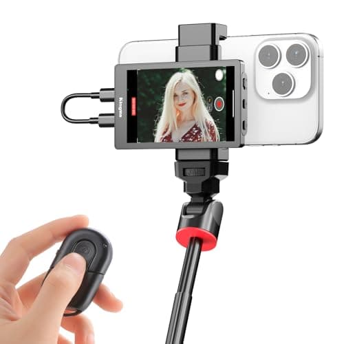 Selfie Monitor Screen for iPhone 4K 30fps Vlog Screen with Bluetooth Remote Wired Rear Camera Magnetic Phone Vlog Selfie Monitor Screen for Vlog Live Stream TikTok