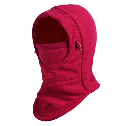 TRIWONDER Kids Winter Hats Balaclava Ski Mask for Boys Girls Toddlers Windproof Adjustable Cold Weather Face Mask Neck Warmer (Purplish Red)