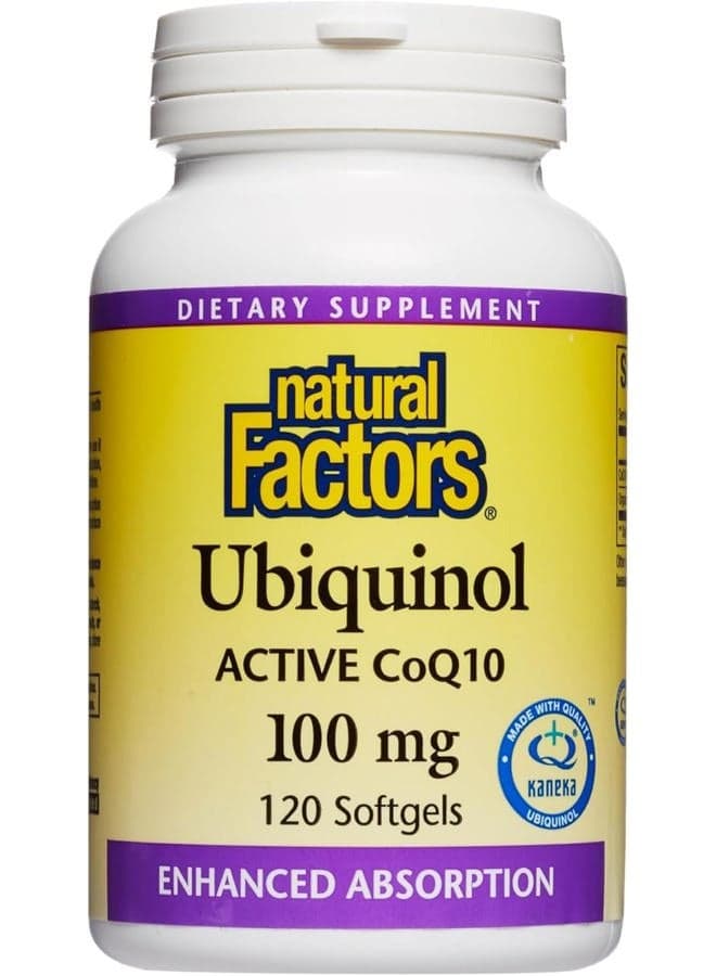 Ubiquinol Active CoQ10 100 mg, High-Absorption Coenzyme Q10 Supplement for Energy, Heart and Cognitive Support, 120 Softgels