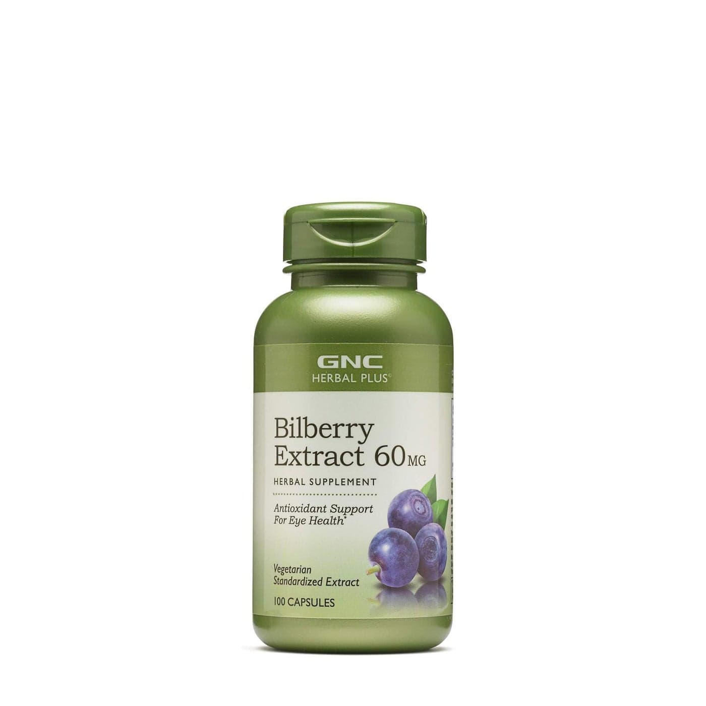 GNC Herbal Plus Bilberry Extract Supplement Vegetarian Supports Eye and Health 100 Servings