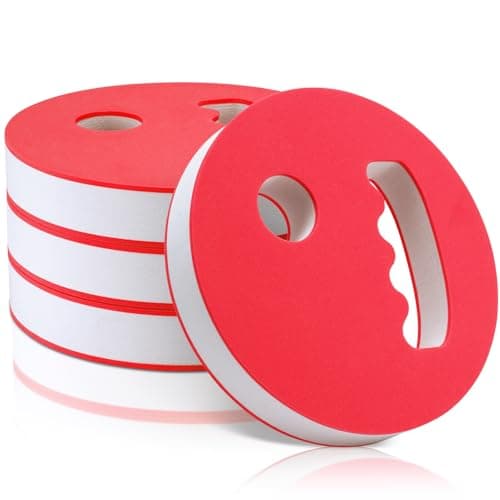 Hungdao 4 Pcs Water Exercise Discs Water Weights for Pool Exercise Set EVA Foam Aerobic Equipment for Adults Hand Held Pool Resistance for Swimming Beginners Arthritis(Yellow and Blue)