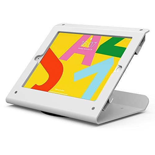 Beelta Tablet Stand for Desk Compatible with 10.2" iPad 7 8 9, All Metal, 360 Swivel Base, Anti Theft Tablet Retail Stand - BSC102WT