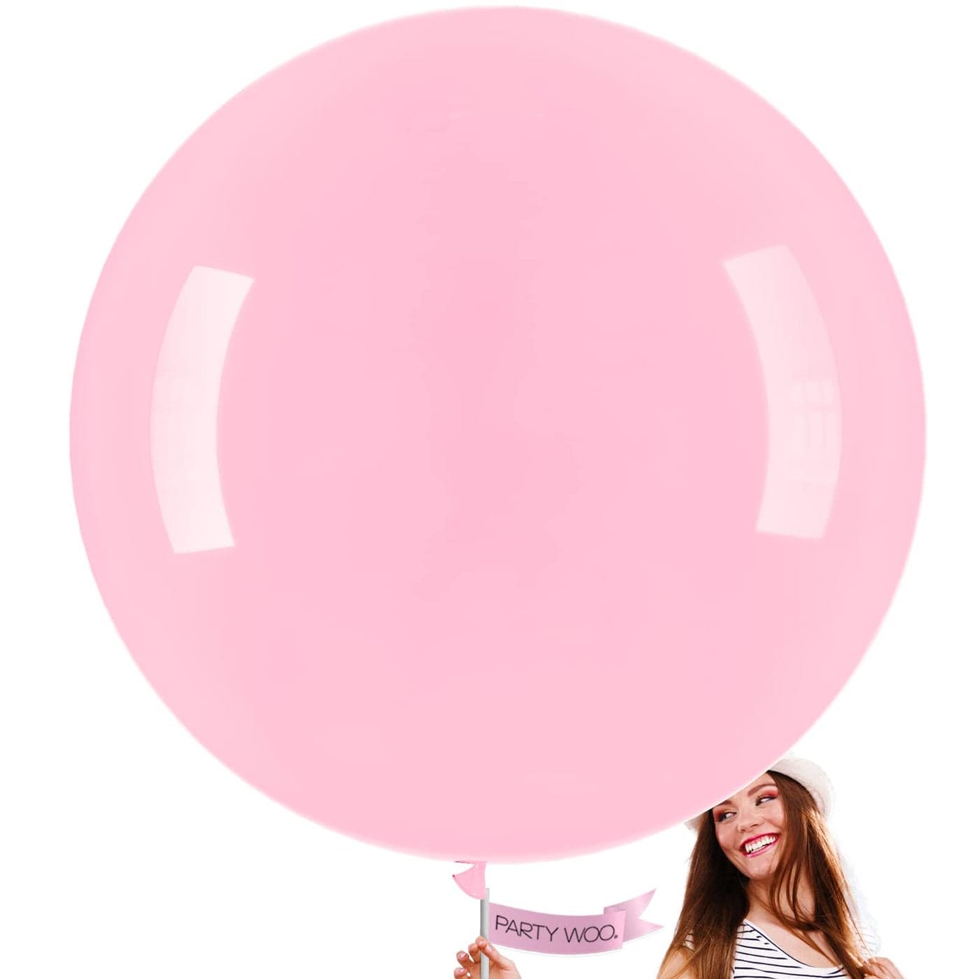 PartyWoo Pastel Pink Balloons, 4 pcs 36 Inch Large Pink Balloons, Big Baby Pink Balloons for Balloon Garland Balloon Arch as Party Decorations, Birthday Decorations, Baby Shower Decorations, Pink-Q05
