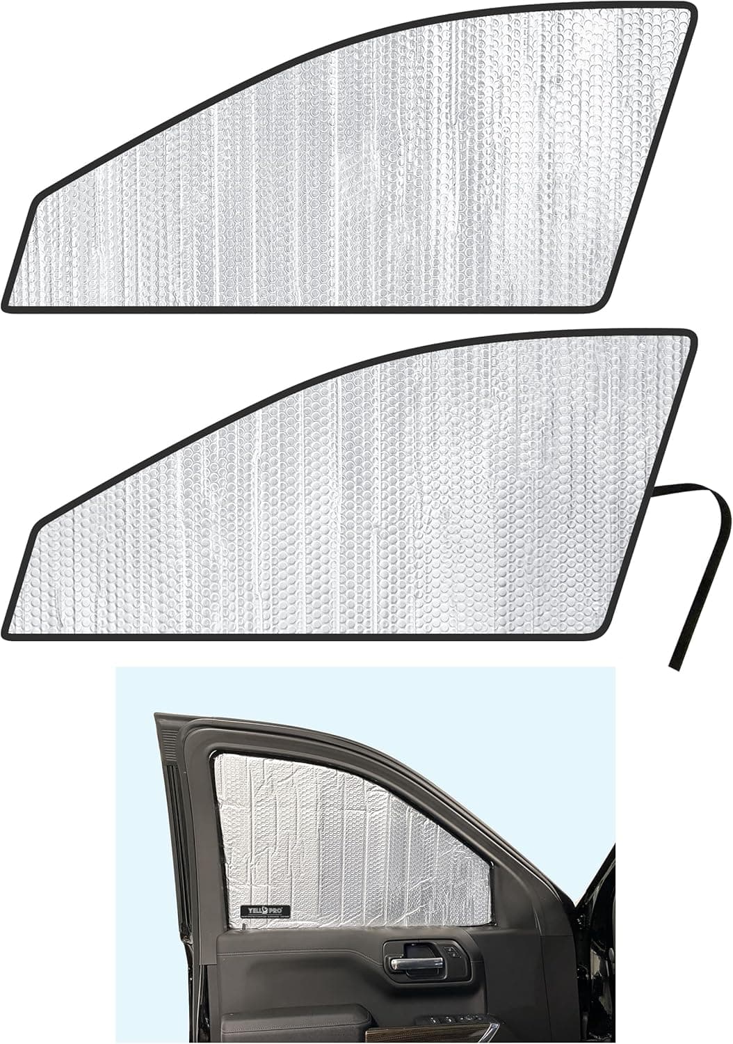 YelloPro Auto Side Window Front Seat Reflective Sunshade for Chevrolet Silverado 1500 (2019-2023) - Set of 2