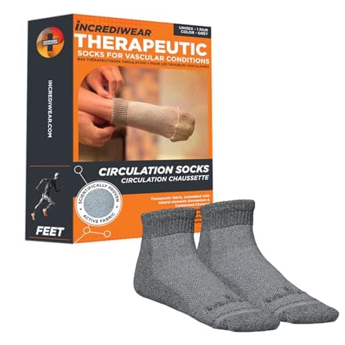 Incrediwear Circulation Socks – Blood Circulation Socks for Foot Circulation, Foot Support, and Reducing Joint Pain & Foot Pain, Everyday Low Ankle Socks for Women and Men (Grey, Large)