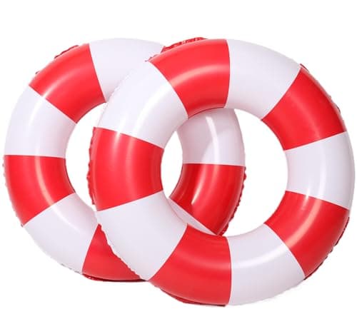 2 Pcs 32inch Inflatable Pool Floats Pool Floats Tubes Pool Tubes Swim Tubes Inflatable 32 Pool Rings Pool Swimming Rings for Adults Summer Beach Pool Party Decor Beach Themered 32inch