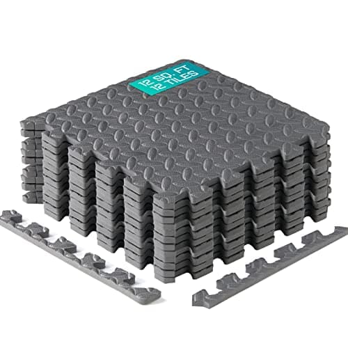 Yes4All EVA Interlocking Mats, Puzzle Floor Tiles, Foam Floor Padding with Border for Furniture, Home Space, Living Room, Garage 11,15,32,99 SQFT