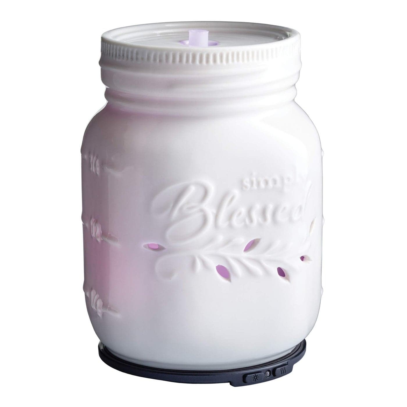 Airome Mason Jar Medium Porcelain Essential Oil Diffuser100 mL Humidifying Ultrasonic Aromatherapy Diffuser 8 Colorful LED Lights Intermittent Continual Mist Auto ShutOff