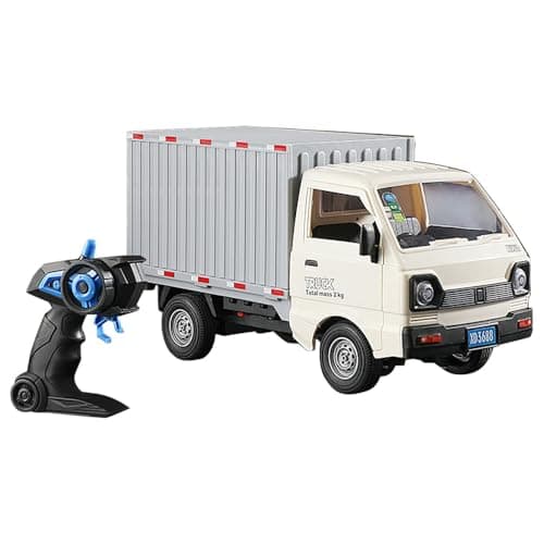 GoolRC Remote Control Car Transporter Truck 116 Scale RC Container Transport Truck with Spray and Light 24GHz All Terrain RC Cars for Teens and Adults Christmas or Birthday Gift White