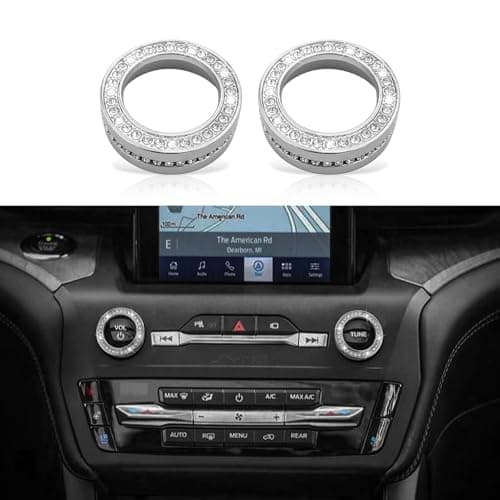 HHLOU Bling Accessories for Ford Explorer 2020 2021 2022 2023 2024 2025 Drive Mode Knob Cover Car Interior Parts Sparkly Crystal Metal 2PCS. (Drive Mode Knob Cover)