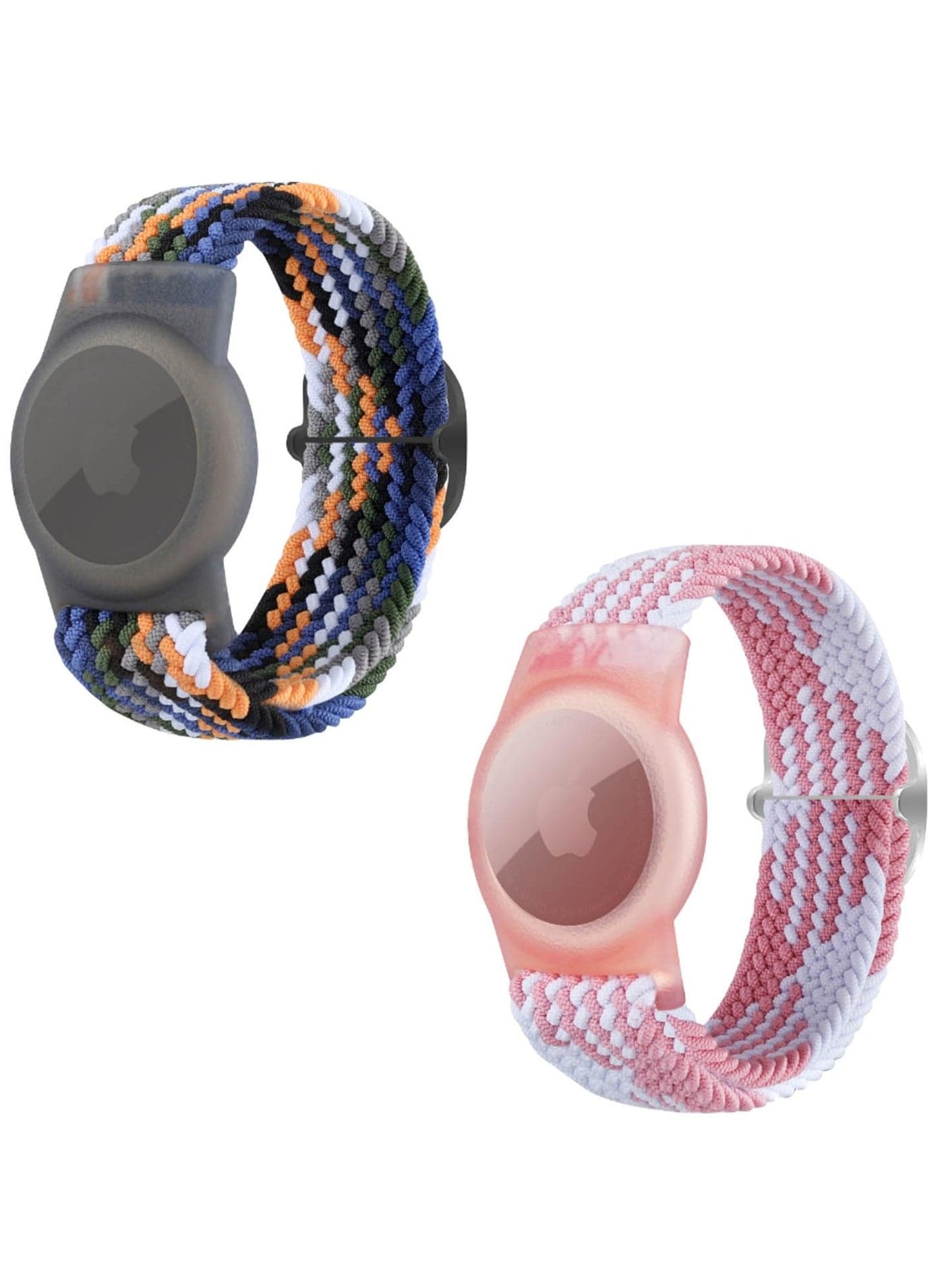 2 Pack Airtag Kids Wristbands, Kids Bracelet Compatible with Apple AirTag, Nylon Strap Tracker Cassette Holder Accessories for Toddlers Adults, Adjustable Anti-Lost