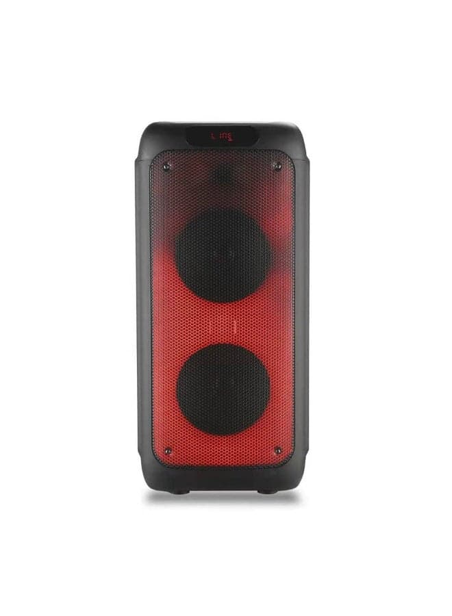 CRONY RX-8280 8 Inch Portable Bluetooth Speaker System, 60W Peak Power Trolley Speaker with Dual 8" Woofers & Tweeter, 12V 4500mAh Battery, Wireless Mic, Remote, USB/TF/FM/AUX/TWS for DJ, Karaoke, Outdoor Party