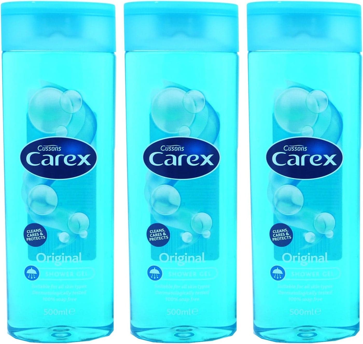 Carex Original Shower Gel for All Skin Types Effectively Cleanses and Protects Your Skin 100 Soap Free 500ml Pack of 3