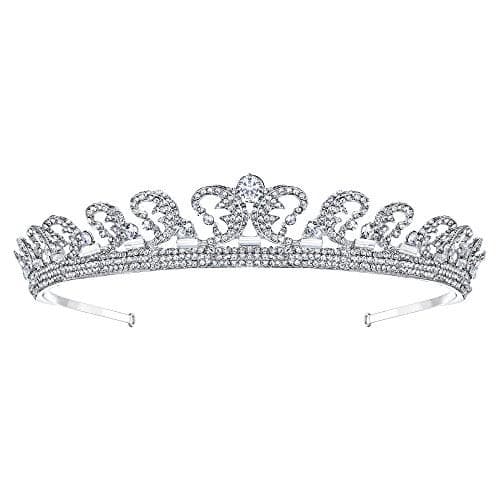 EVER FAITH Austrian Crystal Bridal Accessories Princess Inspired Royal Wedding Hair Crown Tiara Hairpiece for Bride