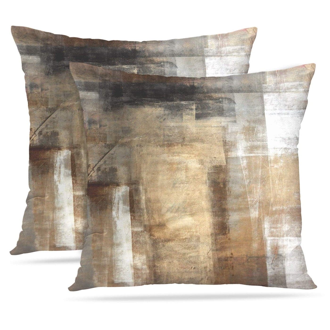 Britimes Throw Pillow Covers Modern Home Art Decor 18 x 18 Inches Set of 2 Pillow Cases Decorative Abstract Oil Painting Pillowcases for Bedroom Living Room Taupe Tan Grey Brown Beige