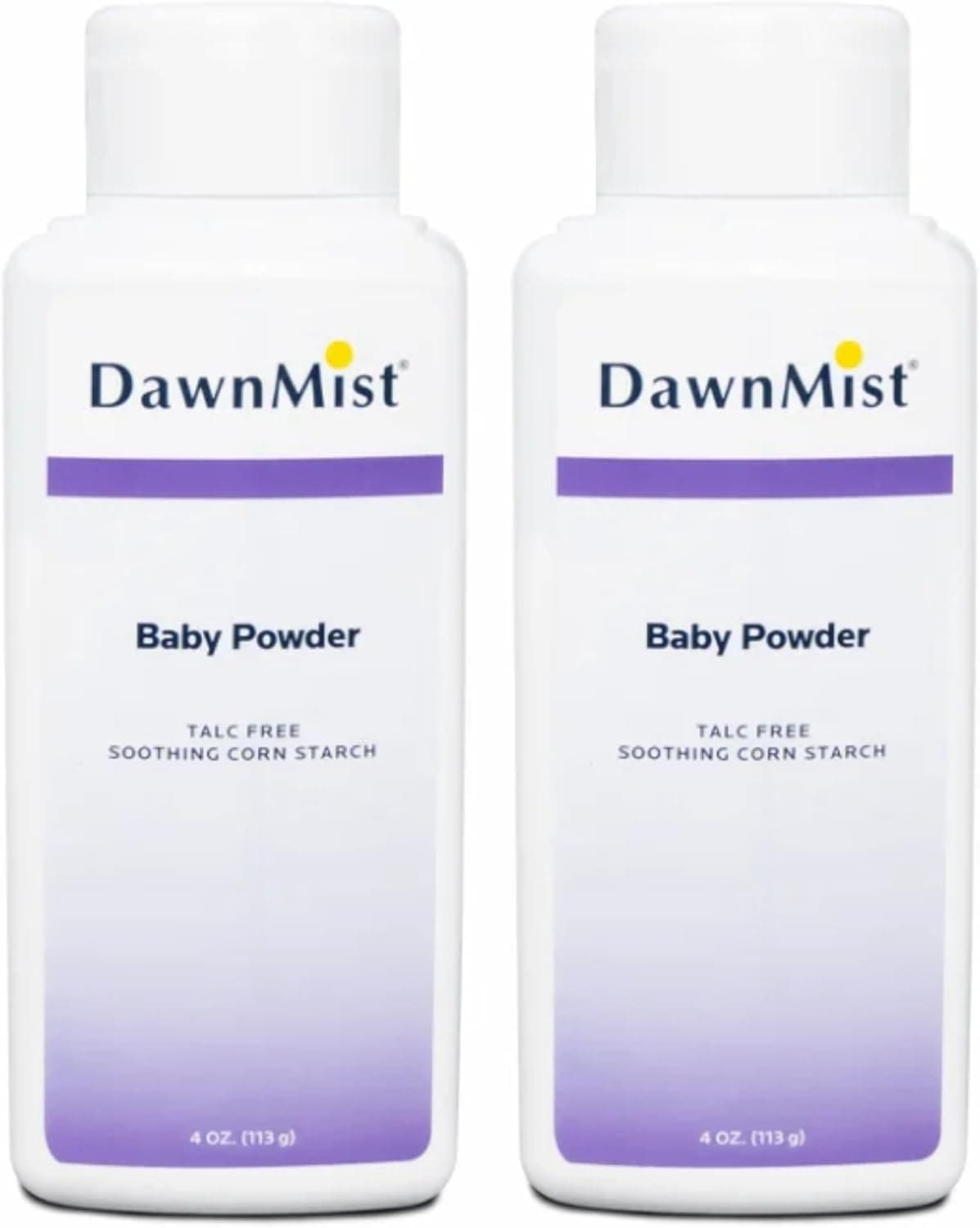 Dukal DawnMist Baby Powder Cornstarch Formula 4 oz Pack of 2 Gentle Softening Powder for Babies Adults and Daily Use
