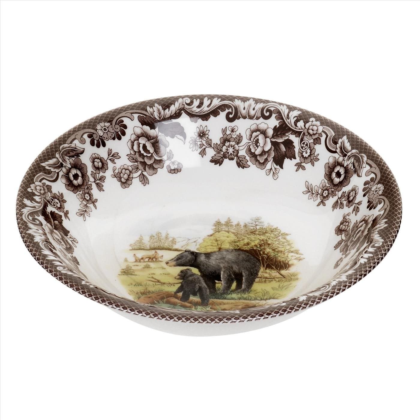 Spode Woodland Ascot Cereal Bowl, Mule Deer, 8” | Perfect for Oatmeal, Salads, and Desserts | Made in England from Fine Earthenware | Microwave and Dishwasher Safe