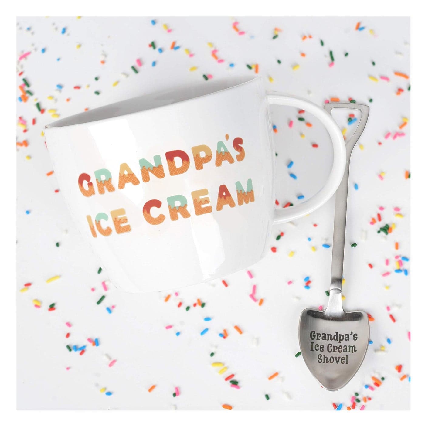 Josephine on Caffeine Gifts for Grandpa Grandpas Ice Cream Bowl and Engraved Spoon Grandpas Ice Cream Shovel Ideal Fathers Day Gift Christmas Gift or Birthday Gift Grandpa