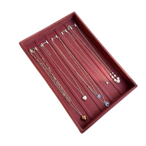 La Trove Velvet Bracelet Organizer Tray for Drawer | Premium Jewelry Display Holder for Bracelets, Chains & Bangles Storage | Wardrobe Jewellery Tray | Pink