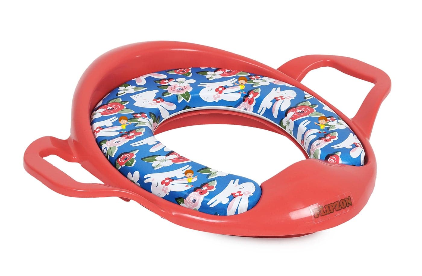 FLIPZON Premium Baby Cushioned Potty Seat, Toilet Seat with Handle for kids (Jasper Red)