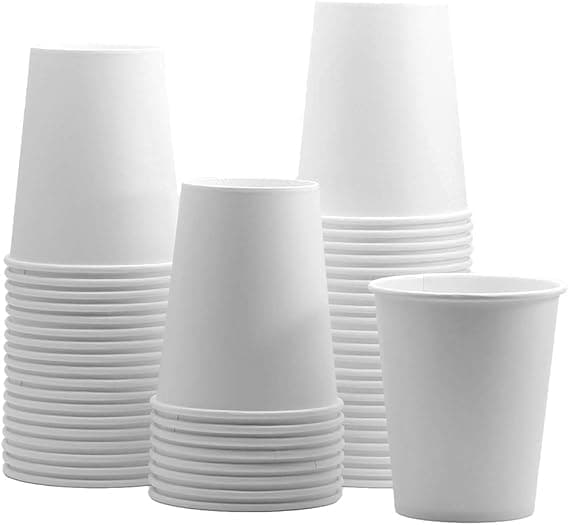 SANWALSA [250 ml, 25 Count, White, 8 Oz Disposable White Paper Cup | Eco-Friendly & Biodegradable Cups for Wedding, Party, Picnic, Travel | Ideal for Tea, Coffee, Juice & Water