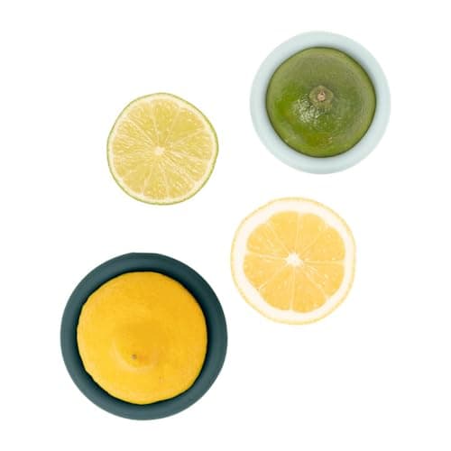 Food Huggers 2pc Reusable Silicone Citrus Savers | BPA Free & Dishwasher Safe | Fruit Produce Storage for Orange, Lemon, Lime, Banana, Cans & More | 2 Pack Round, Forest Mint