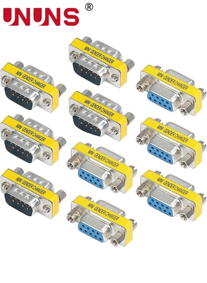 9 Pin DB9 Male To Male Female To Female,Serial Cable Gender Changer Coupler Adapter,RD232F2F|RS232 DB9 Data Transfer Serial Port Adapter,10 Pack Silver