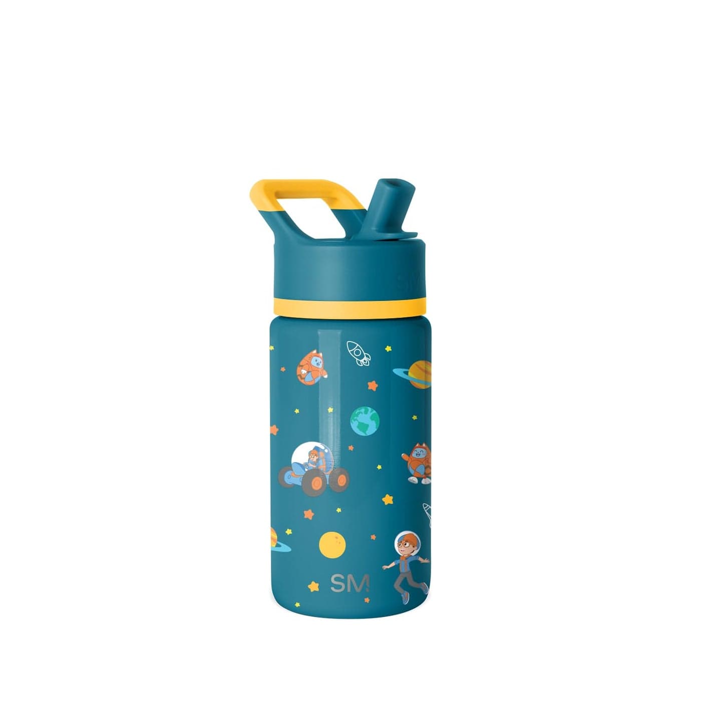 Simple Modern Kids Summit Water Bottle with Straw Lid Blippi 14oz Stainless Steel Cup Insulated Tumbler for Toddlers School Blippi Space