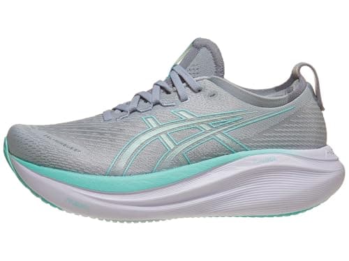 ASICS Women's Gel-Nimbus 27 Running Shoe, 11, Piedmont Grey/Illuminate Mint
