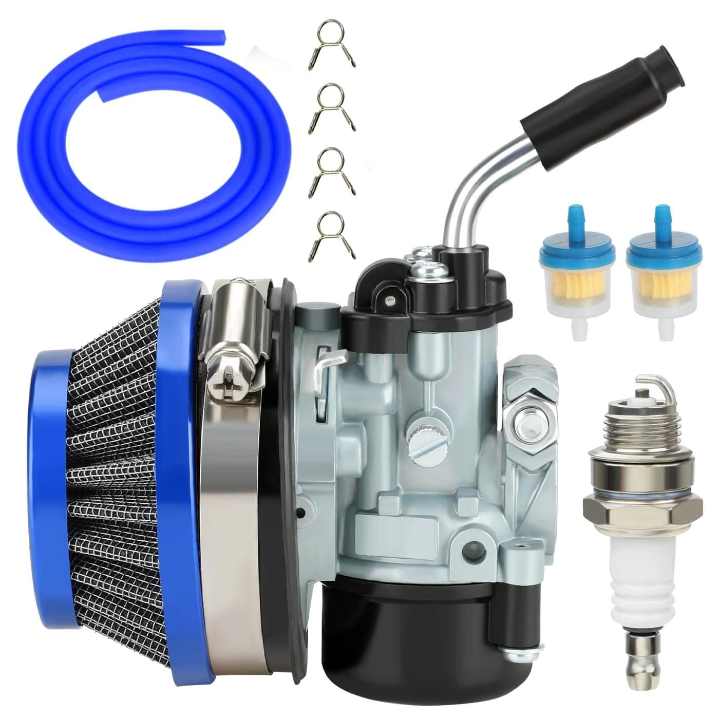 YOXUFA 2 Stroke 80cc Carburetor Assembly for 100cc 49cc 50cc 66cc Engine Motorized Moto Bike Motorcycle Bicycle Gas Motor Chinese Scooter Moped Dirt Bike Parts