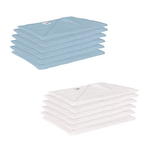 Lulamom Reusable Muslin Squares and Napkins, Pack of 12, White